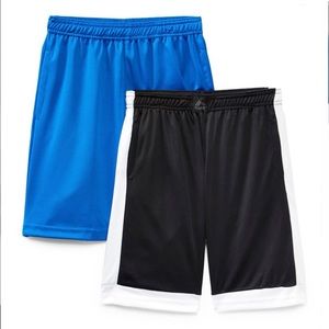 NEW RBX Boys 2-PC Mesh Shorts Set, Black/White Side-Stripe and Blue, M (5/6)